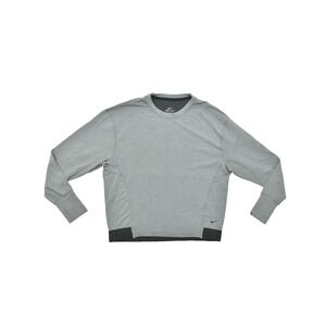 Nike Dri-Fit Women's Size Small Gray Long Sleeve Training Top Just Do It Elastic